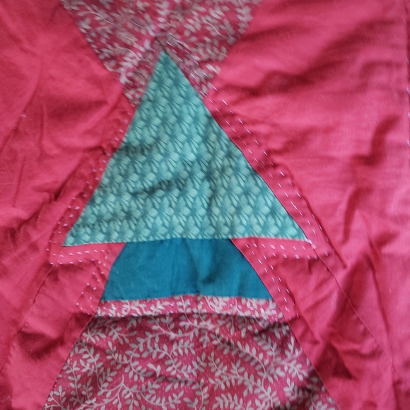 Quilt hand quilted 84x84 inches Christmas trees vintage - Picture 2 of 7